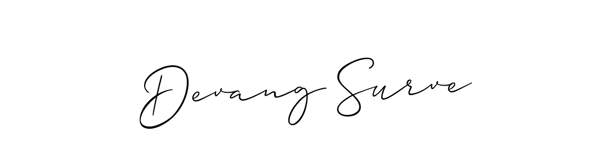 You should practise on your own different ways (Allison_Script) to write your name (Devang Surve) in signature. don't let someone else do it for you. Devang Surve signature style 2 images and pictures png
