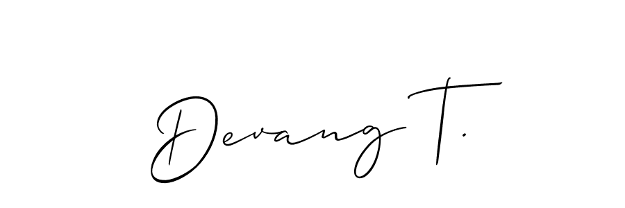 Allison_Script is a professional signature style that is perfect for those who want to add a touch of class to their signature. It is also a great choice for those who want to make their signature more unique. Get Devang T. name to fancy signature for free. Devang T. signature style 2 images and pictures png