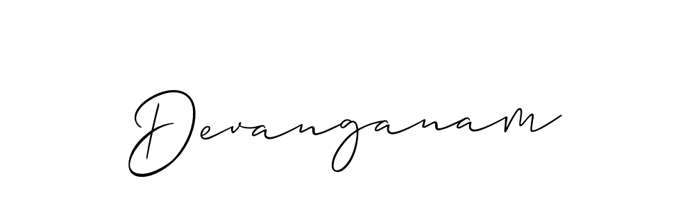 The best way (Allison_Script) to make a short signature is to pick only two or three words in your name. The name Devanganam include a total of six letters. For converting this name. Devanganam signature style 2 images and pictures png