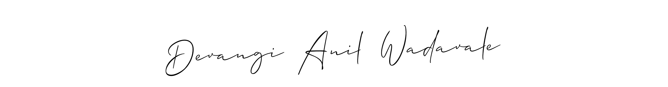 Design your own signature with our free online signature maker. With this signature software, you can create a handwritten (Allison_Script) signature for name Devangi  Anil  Wadavale. Devangi  Anil  Wadavale signature style 2 images and pictures png