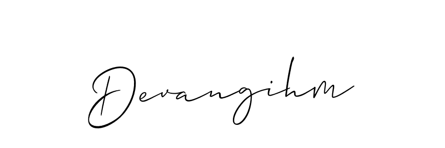 Design your own signature with our free online signature maker. With this signature software, you can create a handwritten (Allison_Script) signature for name Devangihm. Devangihm signature style 2 images and pictures png