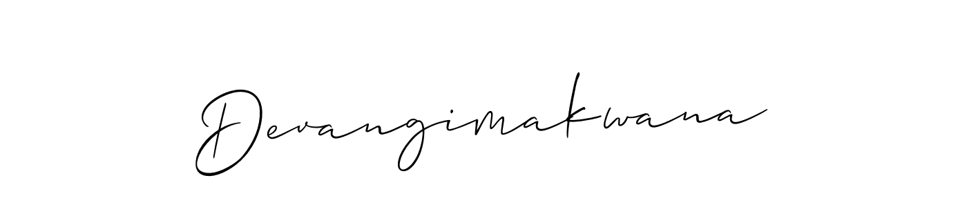 Make a short Devangimakwana signature style. Manage your documents anywhere anytime using Allison_Script. Create and add eSignatures, submit forms, share and send files easily. Devangimakwana signature style 2 images and pictures png