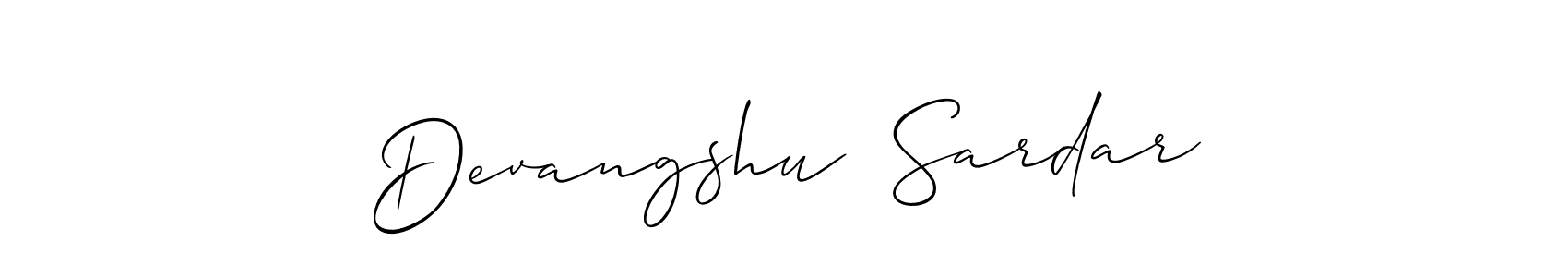 It looks lik you need a new signature style for name Devangshu  Sardar. Design unique handwritten (Allison_Script) signature with our free signature maker in just a few clicks. Devangshu  Sardar signature style 2 images and pictures png