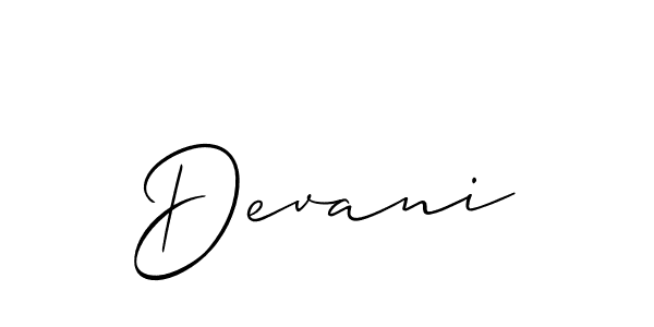 Also we have Devani name is the best signature style. Create professional handwritten signature collection using Allison_Script autograph style. Devani signature style 2 images and pictures png