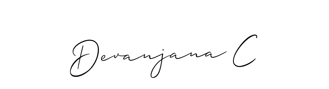 Create a beautiful signature design for name Devanjana C. With this signature (Allison_Script) fonts, you can make a handwritten signature for free. Devanjana C signature style 2 images and pictures png