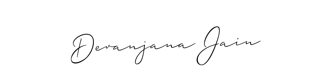 Design your own signature with our free online signature maker. With this signature software, you can create a handwritten (Allison_Script) signature for name Devanjana Jain. Devanjana Jain signature style 2 images and pictures png