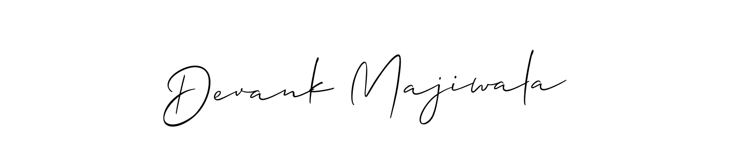 How to make Devank Majiwala signature? Allison_Script is a professional autograph style. Create handwritten signature for Devank Majiwala name. Devank Majiwala signature style 2 images and pictures png