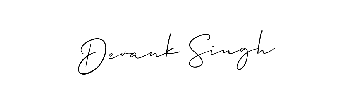Also we have Devank Singh name is the best signature style. Create professional handwritten signature collection using Allison_Script autograph style. Devank Singh signature style 2 images and pictures png