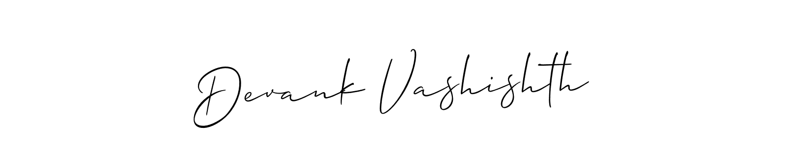 if you are searching for the best signature style for your name Devank Vashishth. so please give up your signature search. here we have designed multiple signature styles  using Allison_Script. Devank Vashishth signature style 2 images and pictures png