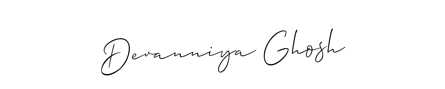 Make a short Devanniya Ghosh signature style. Manage your documents anywhere anytime using Allison_Script. Create and add eSignatures, submit forms, share and send files easily. Devanniya Ghosh signature style 2 images and pictures png