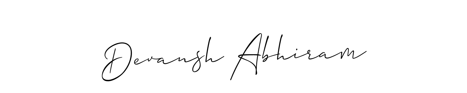 How to make Devansh Abhiram name signature. Use Allison_Script style for creating short signs online. This is the latest handwritten sign. Devansh Abhiram signature style 2 images and pictures png