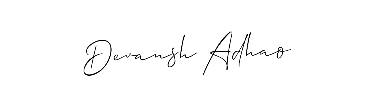 Use a signature maker to create a handwritten signature online. With this signature software, you can design (Allison_Script) your own signature for name Devansh Adhao. Devansh Adhao signature style 2 images and pictures png