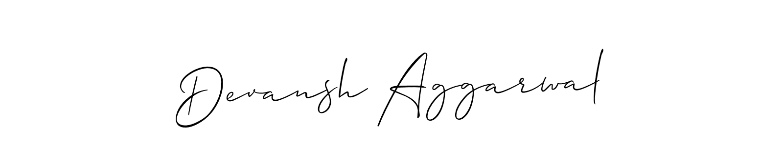 Make a beautiful signature design for name Devansh Aggarwal. With this signature (Allison_Script) style, you can create a handwritten signature for free. Devansh Aggarwal signature style 2 images and pictures png