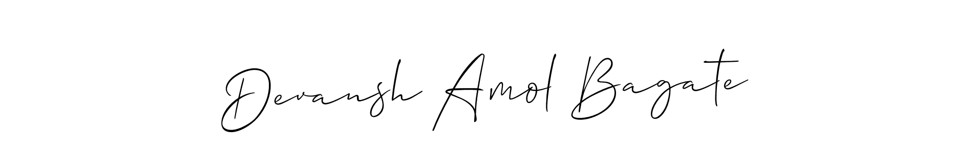 Similarly Allison_Script is the best handwritten signature design. Signature creator online .You can use it as an online autograph creator for name Devansh Amol Bagate. Devansh Amol Bagate signature style 2 images and pictures png