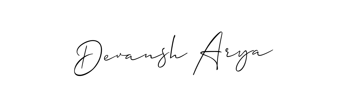 You should practise on your own different ways (Allison_Script) to write your name (Devansh Arya) in signature. don't let someone else do it for you. Devansh Arya signature style 2 images and pictures png