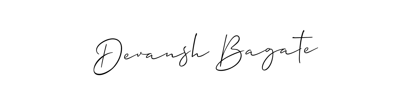 Make a beautiful signature design for name Devansh Bagate. With this signature (Allison_Script) style, you can create a handwritten signature for free. Devansh Bagate signature style 2 images and pictures png