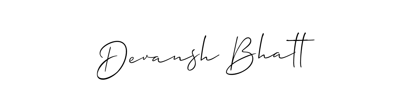 Allison_Script is a professional signature style that is perfect for those who want to add a touch of class to their signature. It is also a great choice for those who want to make their signature more unique. Get Devansh Bhatt name to fancy signature for free. Devansh Bhatt signature style 2 images and pictures png