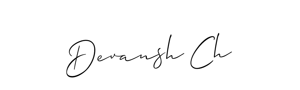 Make a beautiful signature design for name Devansh Ch. With this signature (Allison_Script) style, you can create a handwritten signature for free. Devansh Ch signature style 2 images and pictures png