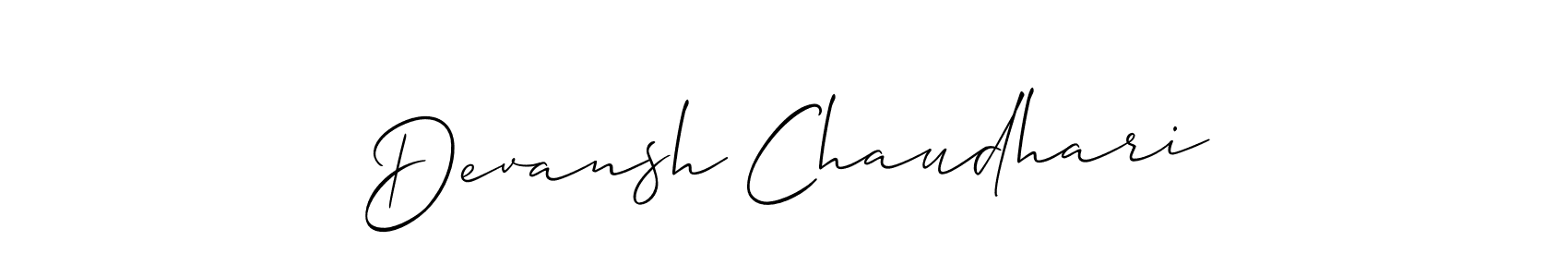You should practise on your own different ways (Allison_Script) to write your name (Devansh Chaudhari) in signature. don't let someone else do it for you. Devansh Chaudhari signature style 2 images and pictures png