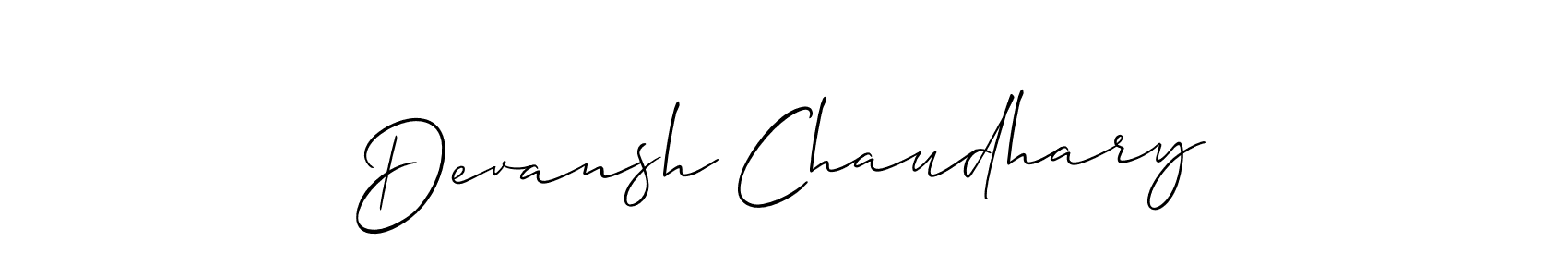 Design your own signature with our free online signature maker. With this signature software, you can create a handwritten (Allison_Script) signature for name Devansh Chaudhary. Devansh Chaudhary signature style 2 images and pictures png