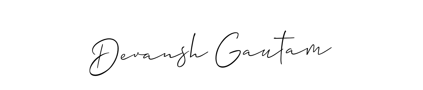 Make a beautiful signature design for name Devansh Gautam. With this signature (Allison_Script) style, you can create a handwritten signature for free. Devansh Gautam signature style 2 images and pictures png