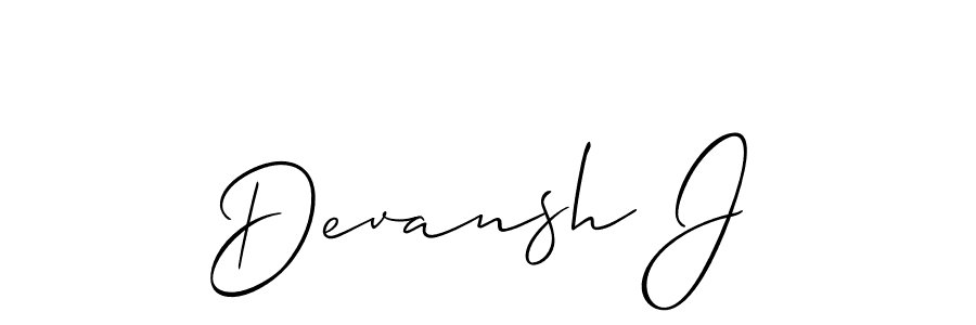 Best and Professional Signature Style for Devansh J. Allison_Script Best Signature Style Collection. Devansh J signature style 2 images and pictures png