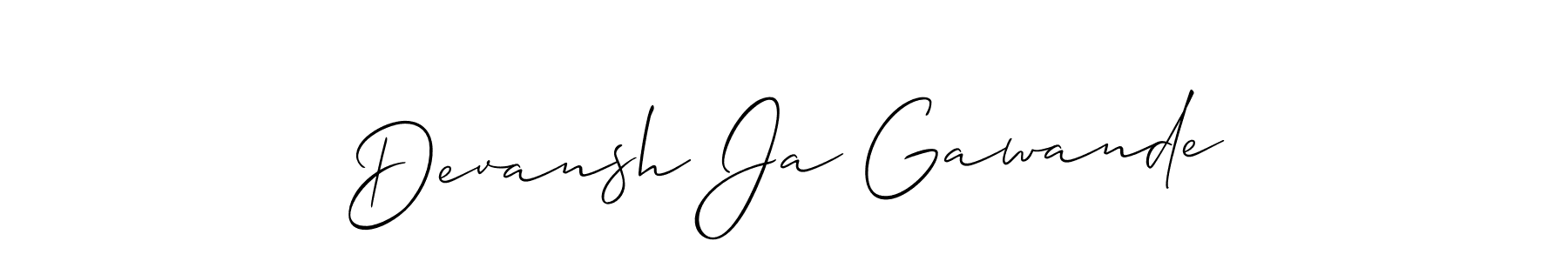 This is the best signature style for the Devansh Ja Gawande name. Also you like these signature font (Allison_Script). Mix name signature. Devansh Ja Gawande signature style 2 images and pictures png