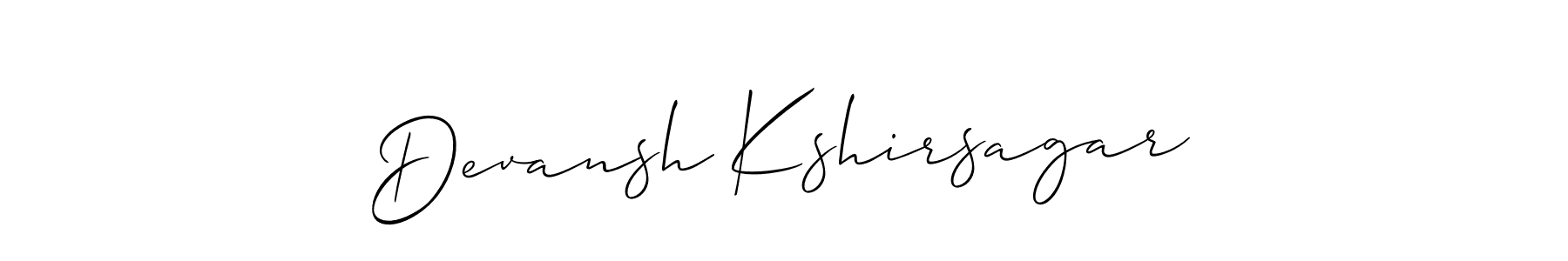 Also we have Devansh Kshirsagar name is the best signature style. Create professional handwritten signature collection using Allison_Script autograph style. Devansh Kshirsagar signature style 2 images and pictures png