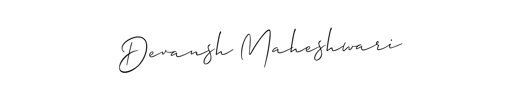 Create a beautiful signature design for name Devansh Maheshwari. With this signature (Allison_Script) fonts, you can make a handwritten signature for free. Devansh Maheshwari signature style 2 images and pictures png