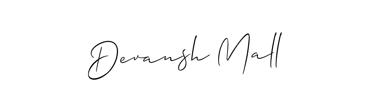 Also You can easily find your signature by using the search form. We will create Devansh Mall name handwritten signature images for you free of cost using Allison_Script sign style. Devansh Mall signature style 2 images and pictures png