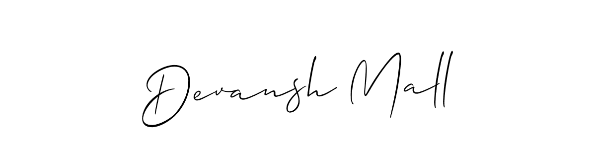 Also You can easily find your signature by using the search form. We will create Devansh Mall name handwritten signature images for you free of cost using Allison_Script sign style. Devansh Mall signature style 2 images and pictures png