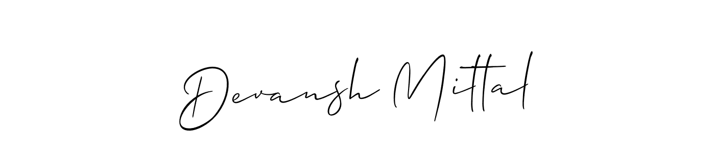 Also we have Devansh Mittal name is the best signature style. Create professional handwritten signature collection using Allison_Script autograph style. Devansh Mittal signature style 2 images and pictures png