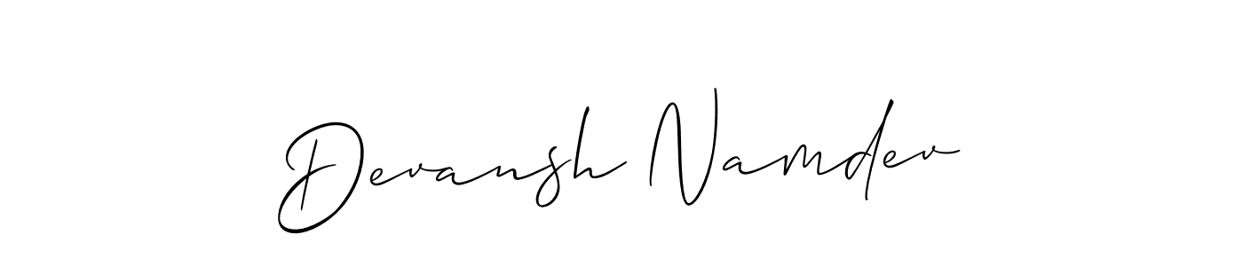 How to make Devansh Namdev name signature. Use Allison_Script style for creating short signs online. This is the latest handwritten sign. Devansh Namdev signature style 2 images and pictures png