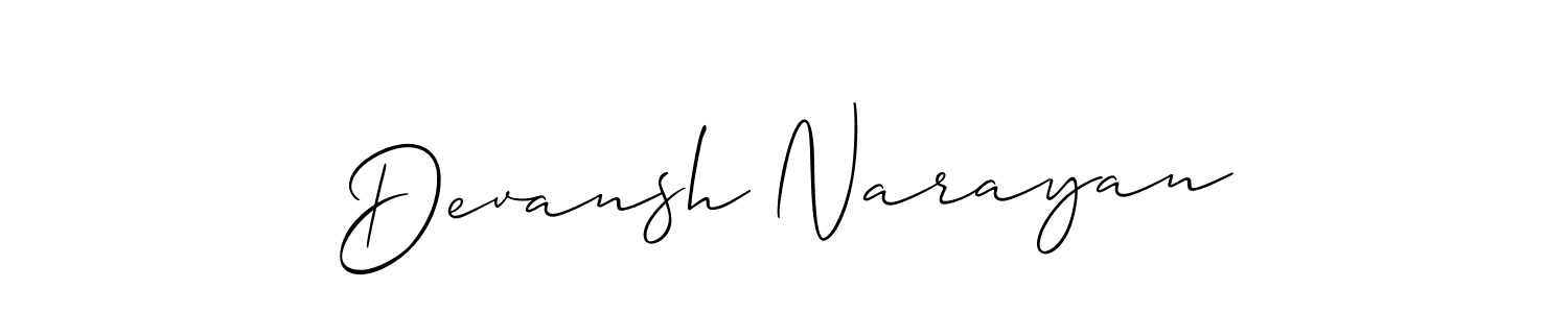 Similarly Allison_Script is the best handwritten signature design. Signature creator online .You can use it as an online autograph creator for name Devansh Narayan. Devansh Narayan signature style 2 images and pictures png