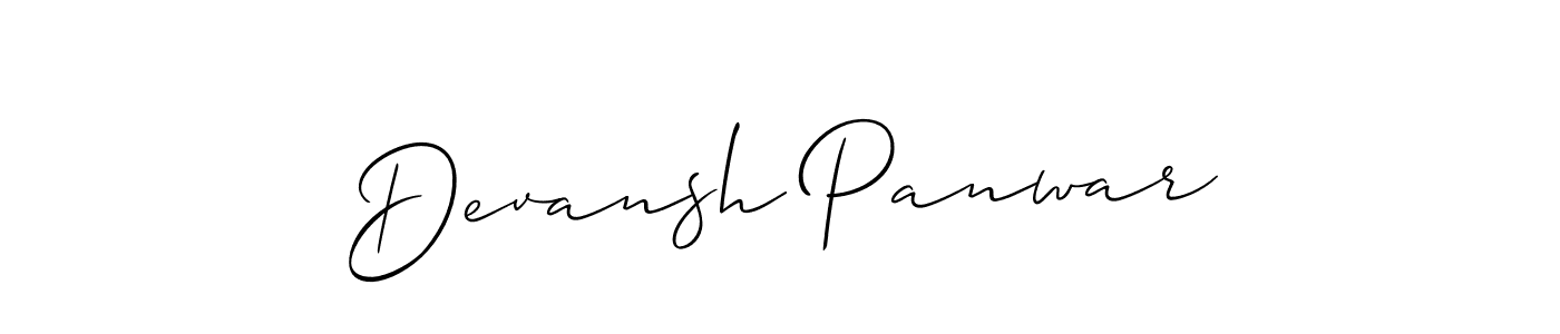 How to Draw Devansh Panwar signature style? Allison_Script is a latest design signature styles for name Devansh Panwar. Devansh Panwar signature style 2 images and pictures png
