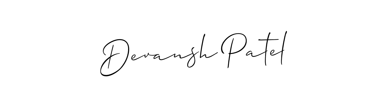 Devansh Patel stylish signature style. Best Handwritten Sign (Allison_Script) for my name. Handwritten Signature Collection Ideas for my name Devansh Patel. Devansh Patel signature style 2 images and pictures png