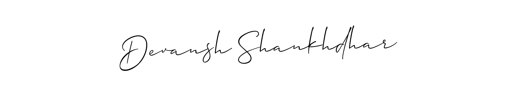 How to make Devansh Shankhdhar signature? Allison_Script is a professional autograph style. Create handwritten signature for Devansh Shankhdhar name. Devansh Shankhdhar signature style 2 images and pictures png