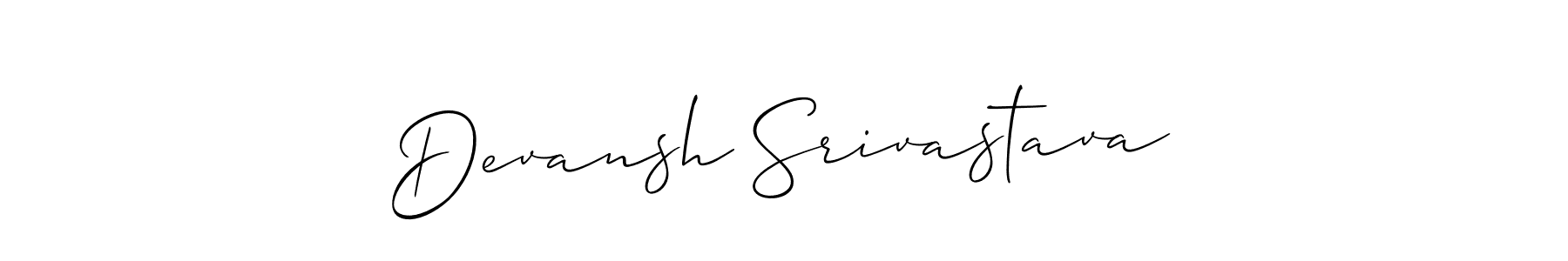 How to make Devansh Srivastava name signature. Use Allison_Script style for creating short signs online. This is the latest handwritten sign. Devansh Srivastava signature style 2 images and pictures png