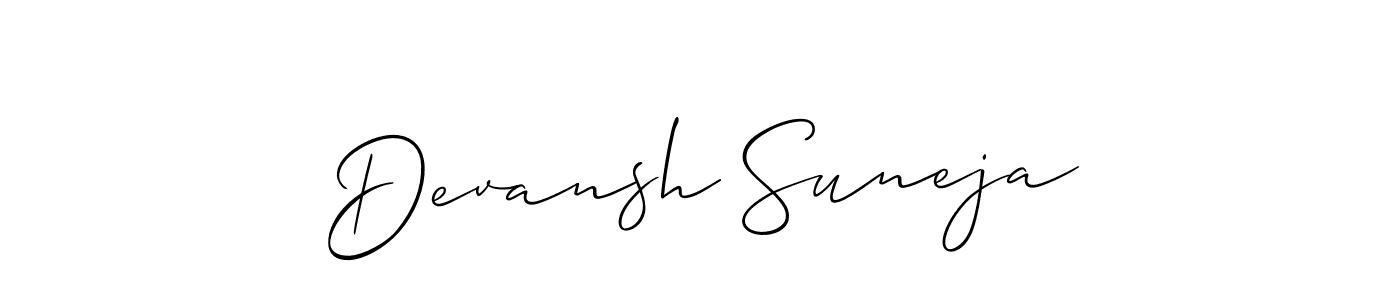 Design your own signature with our free online signature maker. With this signature software, you can create a handwritten (Allison_Script) signature for name Devansh Suneja. Devansh Suneja signature style 2 images and pictures png