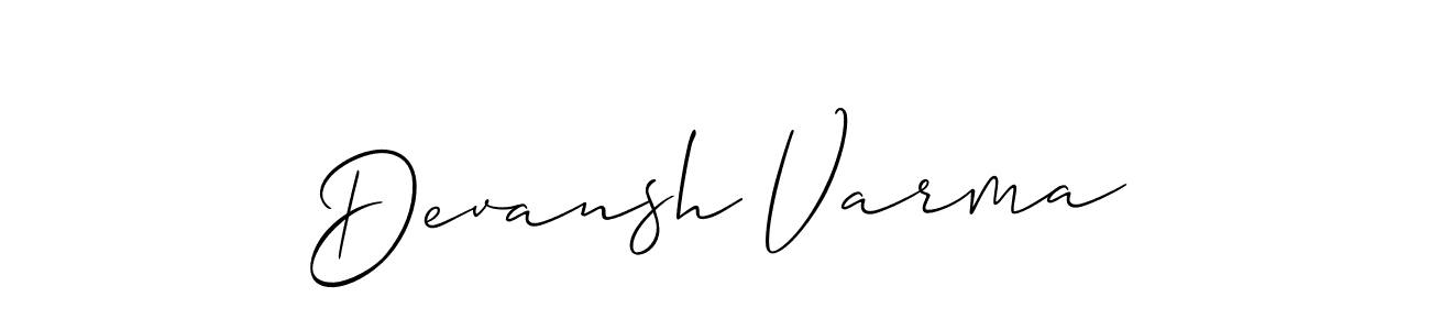 Use a signature maker to create a handwritten signature online. With this signature software, you can design (Allison_Script) your own signature for name Devansh Varma. Devansh Varma signature style 2 images and pictures png