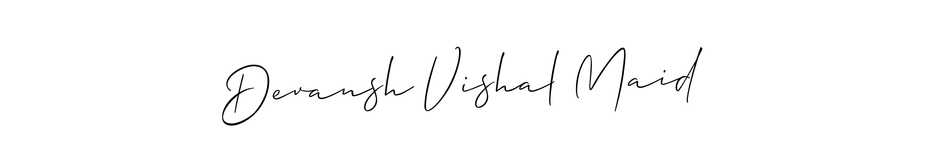 How to make Devansh Vishal Maid name signature. Use Allison_Script style for creating short signs online. This is the latest handwritten sign. Devansh Vishal Maid signature style 2 images and pictures png