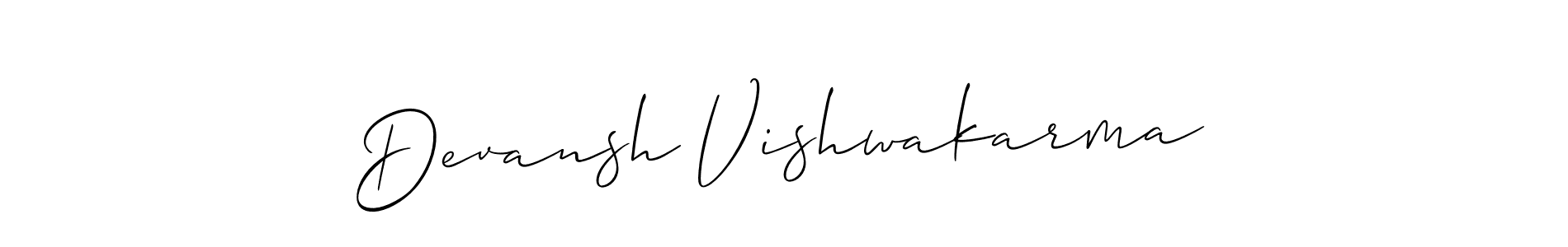 Make a beautiful signature design for name Devansh Vishwakarma. With this signature (Allison_Script) style, you can create a handwritten signature for free. Devansh Vishwakarma signature style 2 images and pictures png