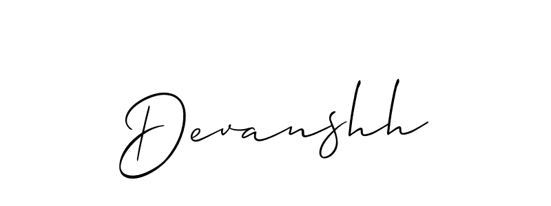 How to make Devanshh name signature. Use Allison_Script style for creating short signs online. This is the latest handwritten sign. Devanshh signature style 2 images and pictures png