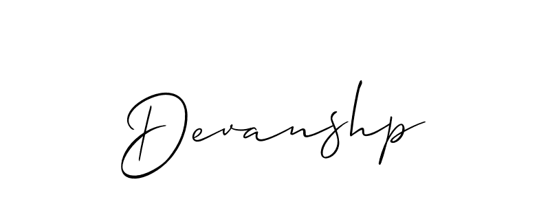 Design your own signature with our free online signature maker. With this signature software, you can create a handwritten (Allison_Script) signature for name Devanshp. Devanshp signature style 2 images and pictures png