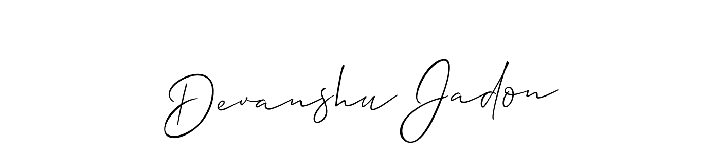 if you are searching for the best signature style for your name Devanshu Jadon. so please give up your signature search. here we have designed multiple signature styles  using Allison_Script. Devanshu Jadon signature style 2 images and pictures png