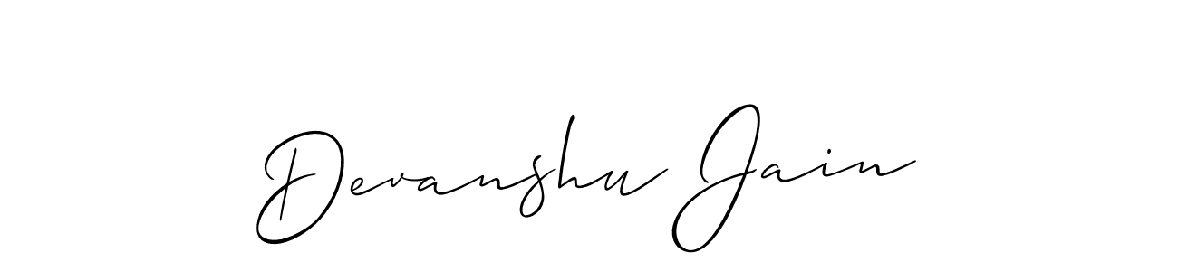 Design your own signature with our free online signature maker. With this signature software, you can create a handwritten (Allison_Script) signature for name Devanshu Jain. Devanshu Jain signature style 2 images and pictures png