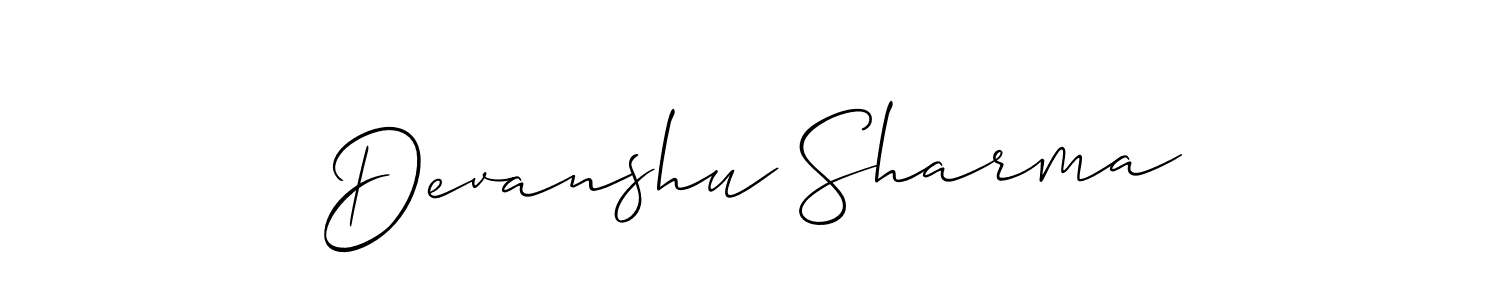 How to Draw Devanshu Sharma signature style? Allison_Script is a latest design signature styles for name Devanshu Sharma. Devanshu Sharma signature style 2 images and pictures png