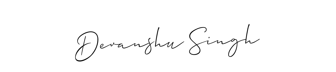 How to make Devanshu Singh signature? Allison_Script is a professional autograph style. Create handwritten signature for Devanshu Singh name. Devanshu Singh signature style 2 images and pictures png