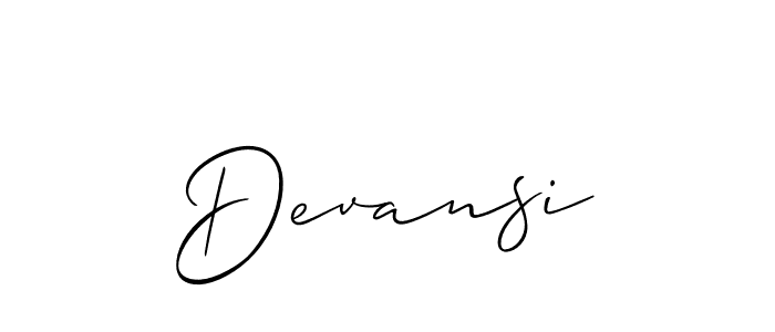 Also You can easily find your signature by using the search form. We will create Devansi name handwritten signature images for you free of cost using Allison_Script sign style. Devansi signature style 2 images and pictures png