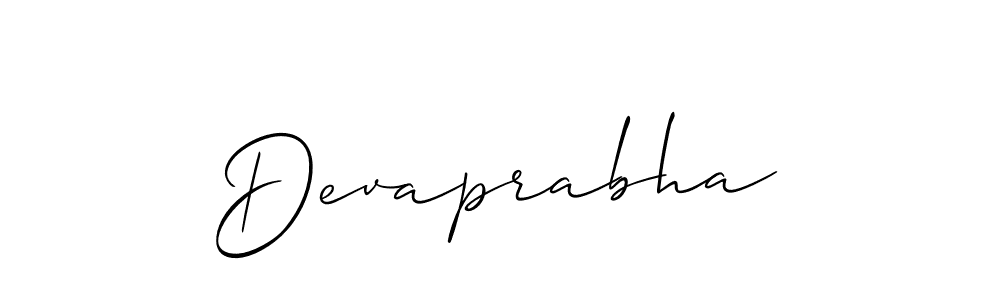 Design your own signature with our free online signature maker. With this signature software, you can create a handwritten (Allison_Script) signature for name Devaprabha. Devaprabha signature style 2 images and pictures png